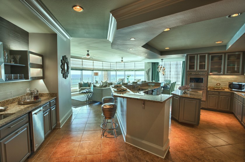 This shows an overall view of our remodeled kitchen and wet bar!