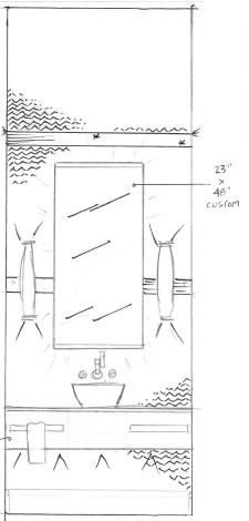 Here is my original design sketch for the room.