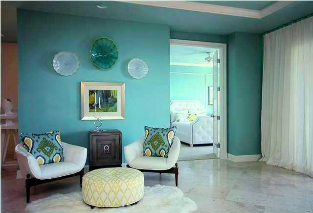 I believe it is important for connected rooms to maintain visual unity, so that when doors are open, everything flows together.  Here you can see how the colors in my guest bedroom shine right along with my Living and Lounge.