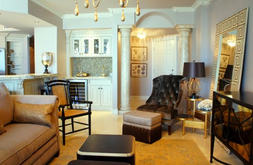 Living, Wet Bar, Kitchen