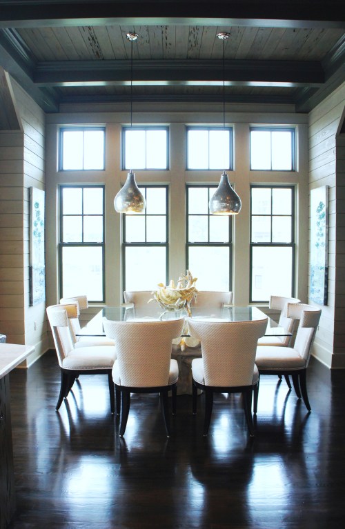 I love how the light upholstery just glows against all the dark floors, when the natural light hits it.