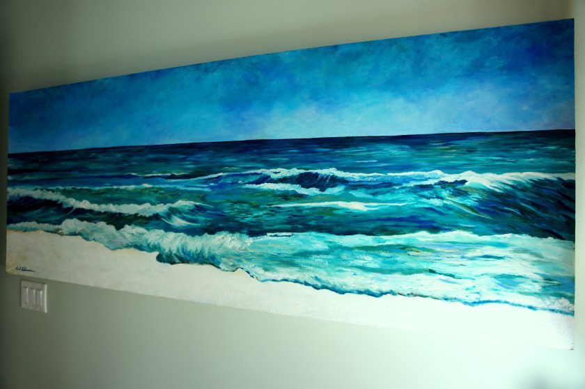 I had to show this great piece of art I found in Lovelace Interior's showroom! It had the most perfect colors for this room!!!