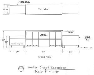 Master Closet center storage concept drawing: