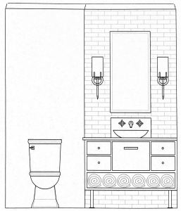 Office Bath Concept Drawing: